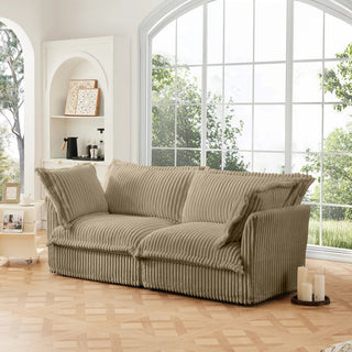 Slipcovered Fluffy Sofa - 2 Seat Dweva