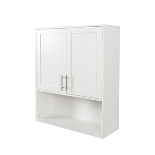 Bathroom Mirror Cabinet - Two Door Wall Cabinet Bathroom Vanity Mirror Cabinet with Facial Tissues Slot and Multifunctional Storage Area Dweva