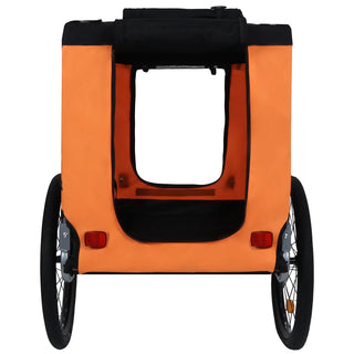 Large Folding Bike Trailer for Dogs – 66LB Capacity All-Terrain Pet Carrier, Durable Steel Frame for Cycling, Jogging, Camping & Outdoor Adventures, Black-Orange Dweva