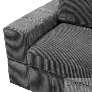 Haven 7-Piece Corduroy Modular Sectional Sofa Set Dweva