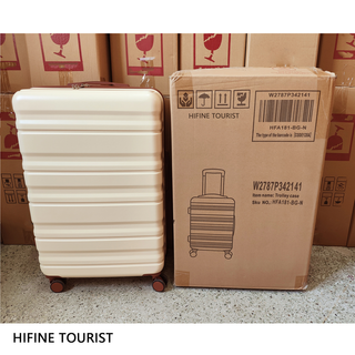 HIFINE TOURIST 20"/24"/28" 3 pcs/set in ABS Spinner Wheel Luggage, Carry on Suitcase, Matching Color, Combination Lock (Beige) Dweva