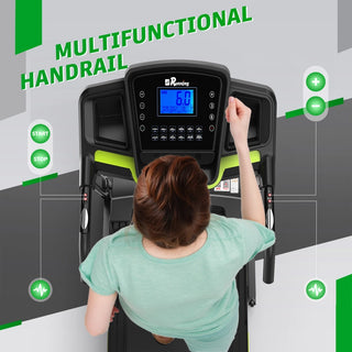 Foldable Treadmill with Incline, Folding Treadmill for Home Electric Treadmill Workout Running Machine, Handrail Controls Speed, Pulse Monitor,APP