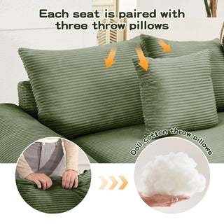 Velora Cloud Modular Sofa - Green