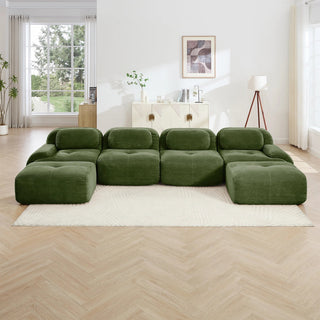 Cove Corduroy Modular Cloud Sectional Sofa Dweva