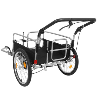 3-in-1 Heavy-Duty Bike Cargo Trailer – E-Bike Compatible Steel Frame, 110lb Capacity, Convertible Stroller & Pull Cart w/Suspension, 20" Wheels & Accessories Dweva