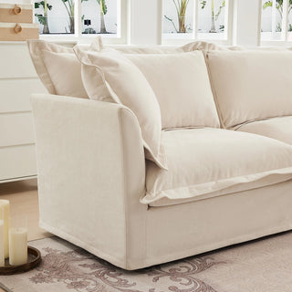 Slipcovered Fluffy Sofa - 2 Seat Dweva