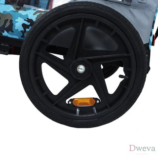 Outdoor Heavy Duty Collapsible Pet Bike Trailer with 16-Inch All-Terrain Wheels & Universal Hitch – Foldable Dog/Cargo Carrier Cart for Bicycles, blue, grey Dweva