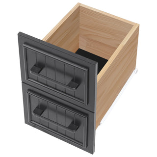 K&K 56.5'' Kitchen Island with Drop Leaf, Power Outlet, Embossed Vertical Stripe Rolling Kitchen Cart on Wheels with 4 Doors , 5 Deep Drawers and Adjustable Shelves, for Kitchen, Dining Room, Black Dweva