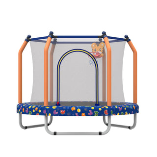 55-inch Trampoline for Kids Indoor & Outdoor Small Toddler Trampoline with Basketball Hoop Dweva