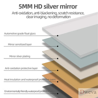 65"x 24" inch Full Body round corner mirror for Living Room Bedroom Cloakroom Wall hanging with hanging hole High quality 5mm silver mirror Explosion-proof glass Dweva