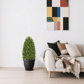 3FT Artificial Boxwood Cone Tree Faux Shrub for Outdoor Planter and Entryway Décor 2pcs/set Dweva