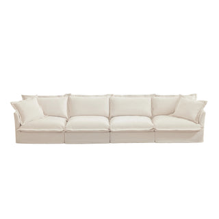 Slipcovered Fluffy Sofa - 4 Seat Dweva