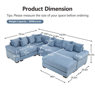 Velora Cloud Modular Sofa - Blue
