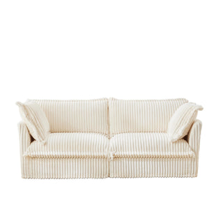 Slipcovered Fluffy Sofa - 2 Seat Dweva