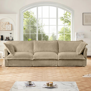Slipcovered Fluffy Sofa - 3 Seat Dweva