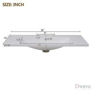 36'' Wall Mounted Bathroom Vanity, Floating Bathroom Storage Cabinet with 2 Drawers, Solid Wood Bathroom Cabinet (Same as N710S236003K) Dweva