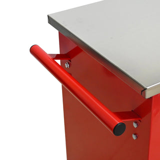 7 Drawers Multifunctional Tool Cart with Wheels,Metal Rolling Tool Cart Storage for Garage Workshop Warehouse Repair Shop--With Stainless Steel Roof- Red&Black Dweva