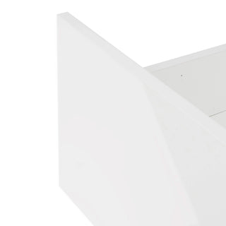 Modern White TV Stand, 20 Colors LED TV Stand w/Remote Control Lights