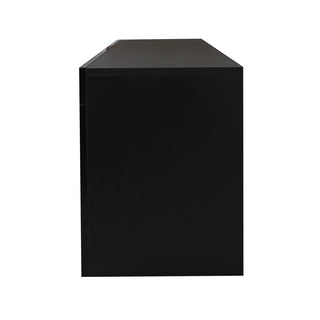 Black TV Stand with LED RGB Lights,Flat Screen TV Cabinet, Gaming Consoles - in Lounge Room, Living Room and Bedroom(Black)