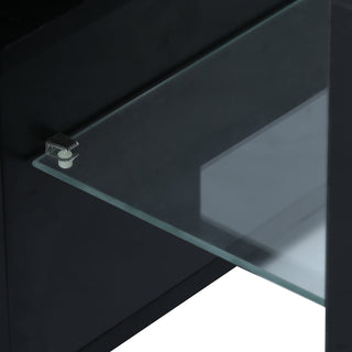 Fashion TV stand TV cabinet,Entertainment Center,TV station TV console,media console,with LED light belt,light belt remote control,toughenedglassshelf,metal handle,Canbeplaced in the living room,bedroom,black