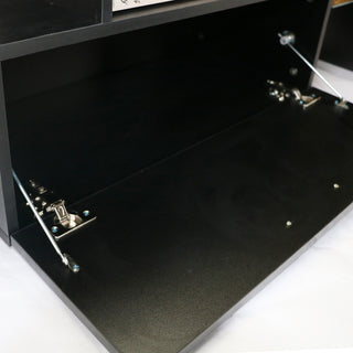 Fashion TV stand TV cabinet,Entertainment Center,TV station TV console,media console,with LED light belt,light belt remote control,toughenedglassshelf,metal handle,Canbeplaced in the living room,bedroom,black