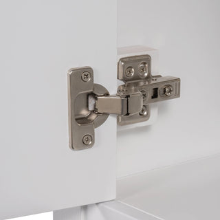 [VIDEO] 24" White Modern Sleek Bathroom Vanity Elegant Ceramic Sink with Solid Wood Frame Open Style Shelf Dweva