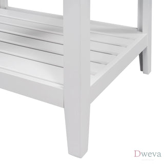 [VIDEO] 24" White Modern Sleek Bathroom Vanity Elegant Ceramic Sink with Solid Wood Frame Open Style Shelf Dweva