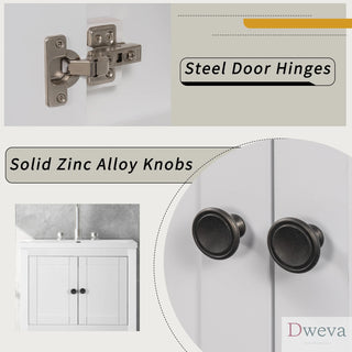 [VIDEO] 24" White Modern Sleek Bathroom Vanity Elegant Ceramic Sink with Solid Wood Frame Open Style Shelf Dweva