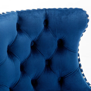 Swivel Velvet Barstools Adjusatble Seat Height from 25-33 Inch, Chrome base Bar Stools with Backs Comfortable Tufted for Home Pub and Kitchen Island,Set of 2,AS1712BL,Blue Dweva