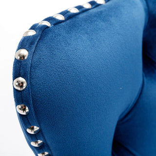 Swivel Velvet Barstools Adjusatble Seat Height from 25-33 Inch, Chrome base Bar Stools with Backs Comfortable Tufted for Home Pub and Kitchen Island,Set of 2,AS1712BL,Blue Dweva