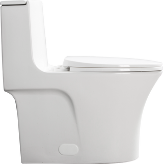 1.1/1.60 GPF Dual-Flush One Piece Toilet, Water-Saving Elongated Comfort Height Floor Mounted, Soft Closing Seat, 1000 Gram Map Flushing Score Toilet, Gloss White 24T02-GW Dweva
