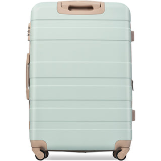Luggage Sets New Model ABS Hardshell 3pcs Clearance Luggage Hardside Lightweight Durable Suitcase sets Spinner Wheels Suitcase with TSA Lock 20''24''28''( Grey Green) Dweva