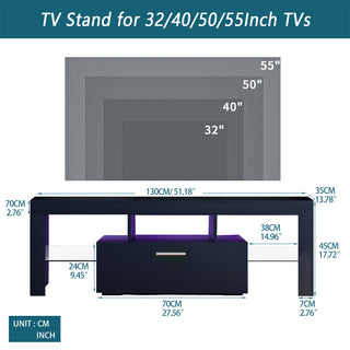 Fashion TV stand TV cabinet,Entertainment Center,TV station TV console,media console,with LED light belt,light belt remote control,toughenedglassshelf,metal handle,Canbeplaced in the living room,bedroom,black