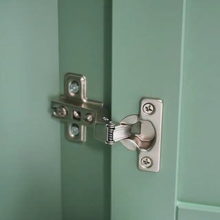 Green Triangle Tall Cabinet with 3 Drawers and Adjustable Shelves for Bathroom, Kitchen or Living Room, MDF Board with Painted Finish(Old Sku:WF306469AAG) Dweva