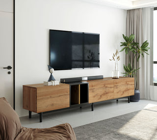 Modern TV Stand for 80'' TV with 3 Doors, Media Console Table, Entertainment Center with Large Storage Cabinet for Living Room, Bedroom