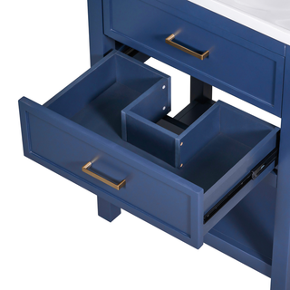 24'' Bathroom Vanity with Top Sink, Modern Bathroom Storage Cabinet with 2 Drawers, Single Sink Bathroom Vanity Dweva