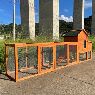 122＂Large Wooden Chicken Coop,Outdoor Hen House with Nesting Box ,Wire Fence Poultry Cage Dweva