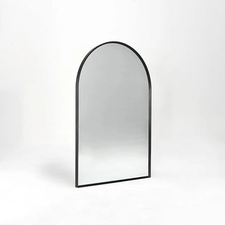 24x36 Inch Black Metal Framed Arched Bathrrom Mirror for Wall.(W2203134097) Dweva