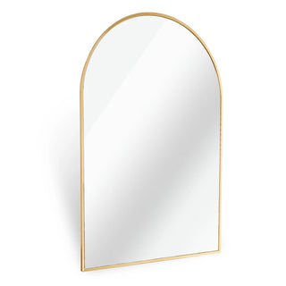 24x36 Inch Gold Metal Framed Arched Bathrrom Mirror for Wall.(W2203134100) Dweva