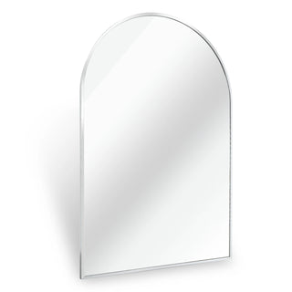 20x30 Inch Silver Metal Framed Arched Bathrrom Mirror for Wall.(W2203134107) Dweva