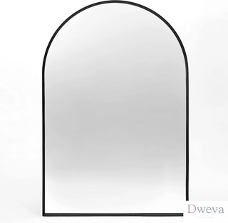 20x30 Inch Black Metal Framed Arched Bathrrom Mirror for Wall.(W2203134104) Dweva