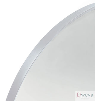 20x30 Inch Silver Metal Framed Arched Bathrrom Mirror for Wall.(W2203134107) Dweva