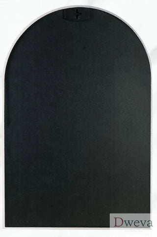 24x36 Inch Silver Metal Framed Arched Bathrrom Mirror for Wall.(W2203134098) Dweva