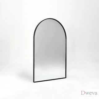 20x30 Inch Black Metal Framed Arched Bathrrom Mirror for Wall.(W2203134104) Dweva
