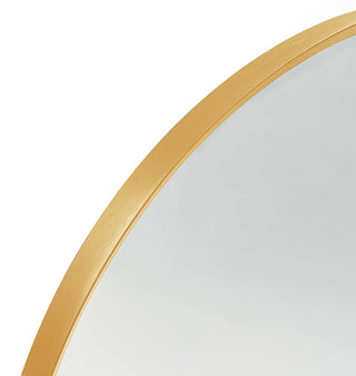 24x36 Inch Gold Metal Framed Arched Bathrrom Mirror for Wall.(W2203134100) Dweva