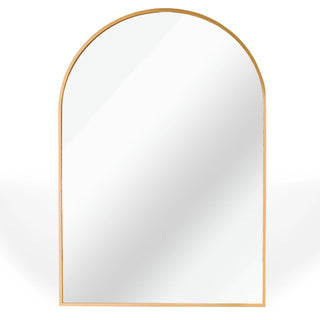 24x36 Inch Gold Metal Framed Arched Bathrrom Mirror for Wall.(W2203134100) Dweva