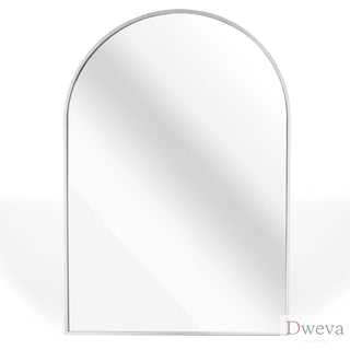 20x30 Inch Silver Metal Framed Arched Bathrrom Mirror for Wall.(W2203134107) Dweva