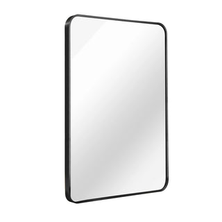 24x36 Inch Black Metal Framed Rectangular Bathrrom Mirror for Wall.(W2203135010) Dweva