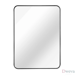 24x36 Inch Black Metal Framed Rectangular Bathrrom Mirror for Wall.(W2203135010) Dweva
