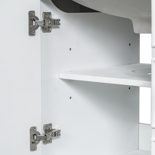 36" Bathroom Vanity with Sink, One Cabinet and Three Drawers, Solid Wood and MDF Board, White (Old Sku:SY999505AAK-6)